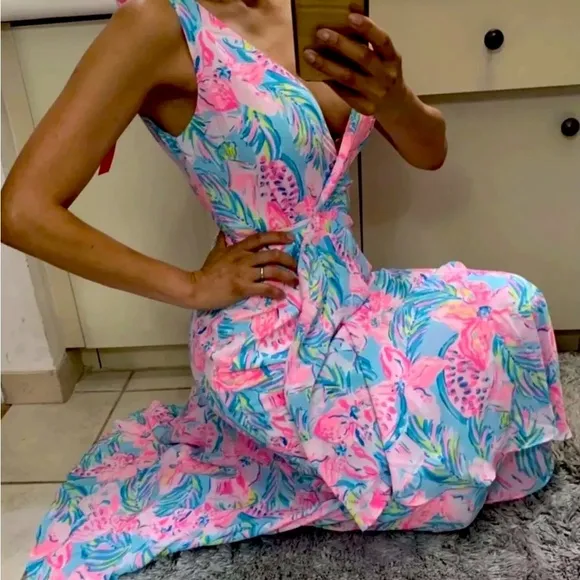 Lilly Pulitzer NWT Taylee Maxi Dress Gimme The Juice Size 00
