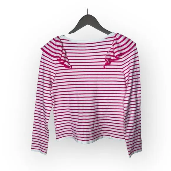 Lilly Pulitzer Ruth Sweater Beach Stripe Pink Tango Size Small