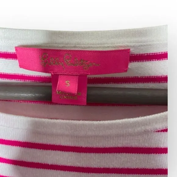 Lilly Pulitzer Ruth Sweater Beach Stripe Pink Tango Size Small