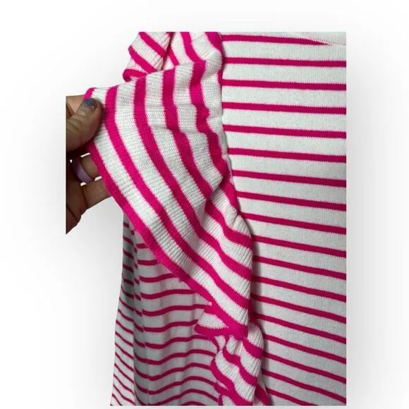Lilly Pulitzer Ruth Sweater Beach Stripe Pink Tango Size Small
