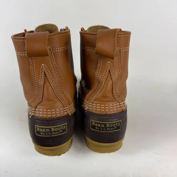L.L. Bean Duck Boots Mens 12 Brown Leather Lace Up Ankle Insulated Waterproof