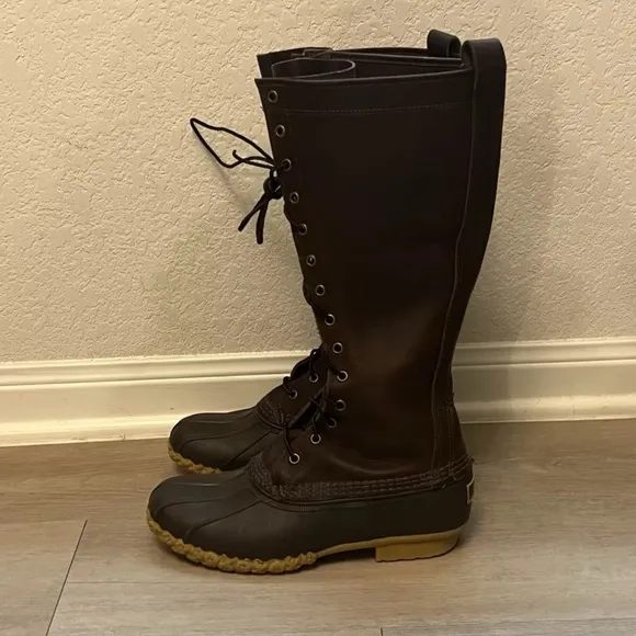 L.L. Bean Maine Hunting Shoe Waterproof Leather 16&quot; Winter Boots Women’s Size 7M