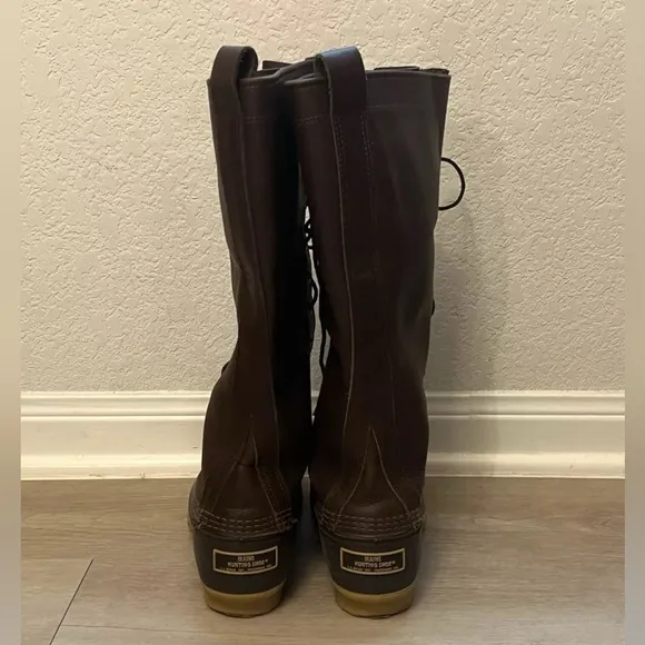 L.L. Bean Maine Hunting Shoe Waterproof Leather 16&quot; Winter Boots Women’s Size 7M