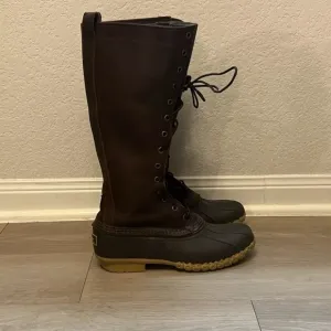 L.L. Bean Maine Hunting Shoe Waterproof Leather 16&quot; Winter Boots Women’s Size 7M