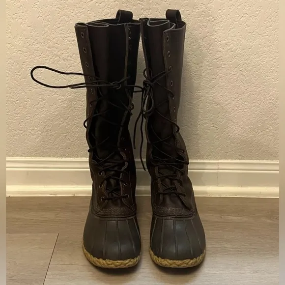 L.L. Bean Maine Hunting Shoe Waterproof Leather 16&quot; Winter Boots Women’s Size 7M