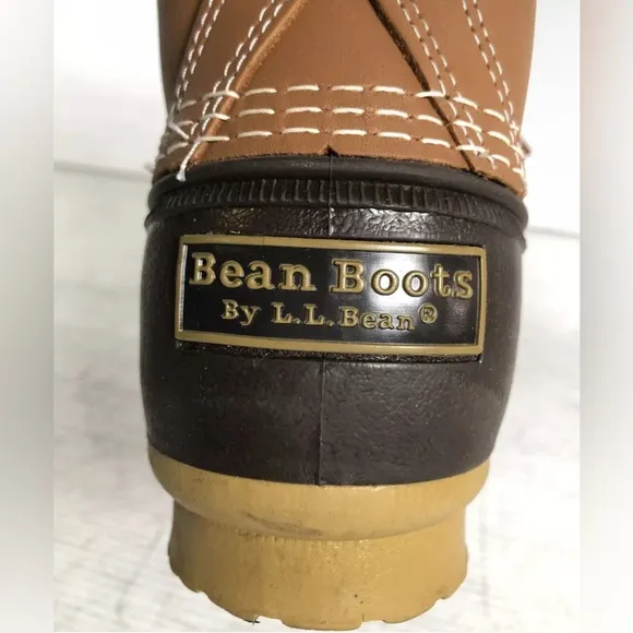 L.L. Bean Mens 1003589 Brown Round Toe Lace Up Waterproof Duck Boots Size 10M