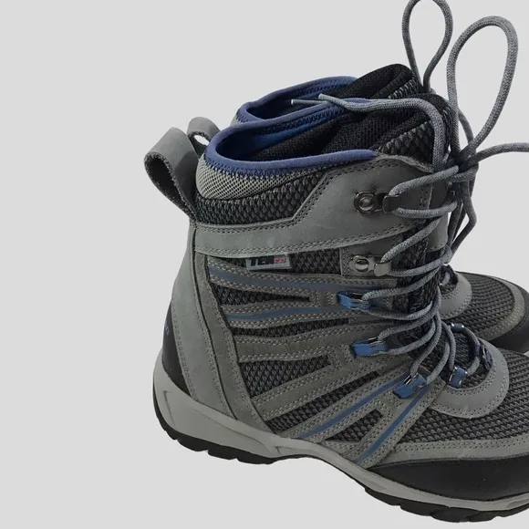 LL Bean Men’s Waterproof Wildcat Boots size 9 medium, grey/blue/black