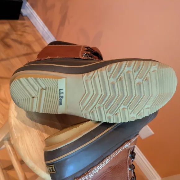 L.L. Bean Snow Boots Tamled Leather Insulated Waterproof Man's 11