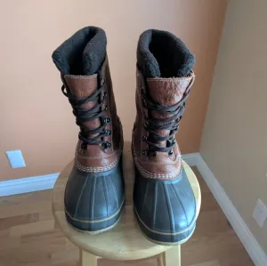 L.L. Bean Snow Boots Tamled Leather Insulated Waterproof Man's 11
