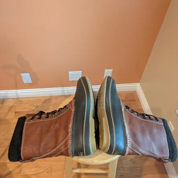 L.L. Bean Snow Boots Tamled Leather Insulated Waterproof Man's 11
