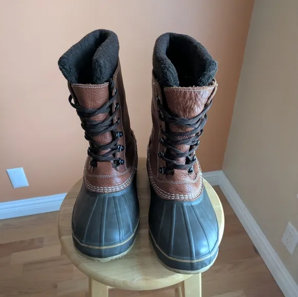 L.L. Bean Snow Boots Tamled Leather Insulated Waterproof Man's 11