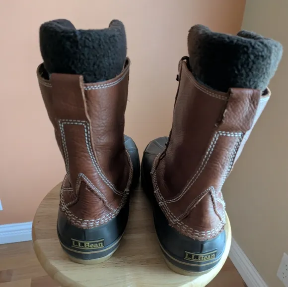 L.L. Bean Snow Boots Tamled Leather Insulated Waterproof Man's 11