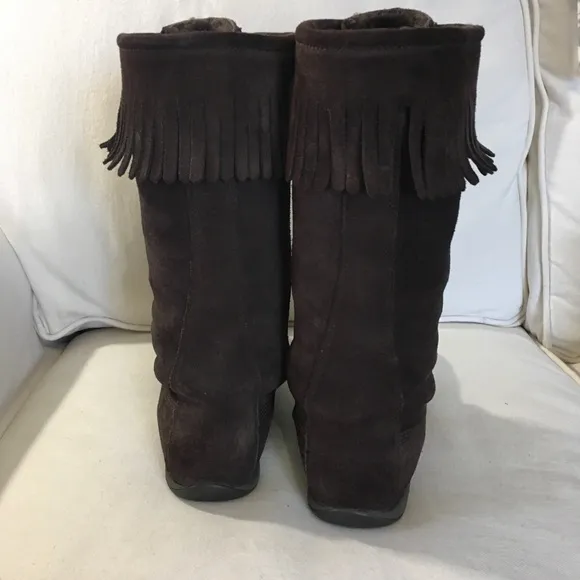 L.L Bean Suede Fringe Moccasin Boot