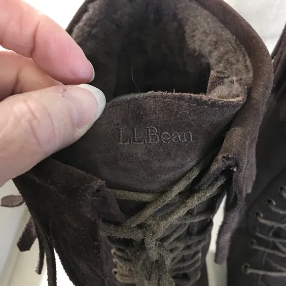 L.L Bean Suede Fringe Moccasin Boot