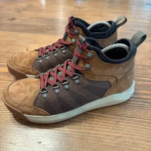 LL Bean Vista Mid Hikers Brown Suede Leather Shoes Boots Womens Size 9.5 Medium