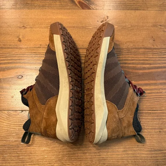 LL Bean Vista Mid Hikers Brown Suede Leather Shoes Boots Womens Size 9.5 Medium