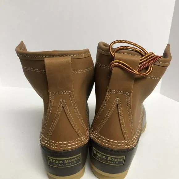 LL Bean Womens Duck Boots Waterproof Tan Leather Size 10 M