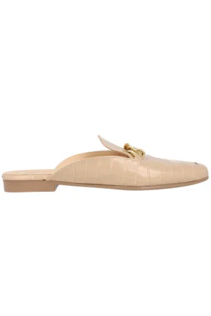 Loafers Mula Efecto Piel Cadena
