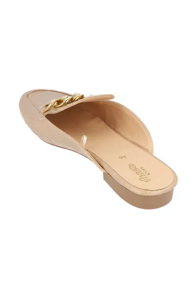 Loafers Mula Efecto Piel Cadena