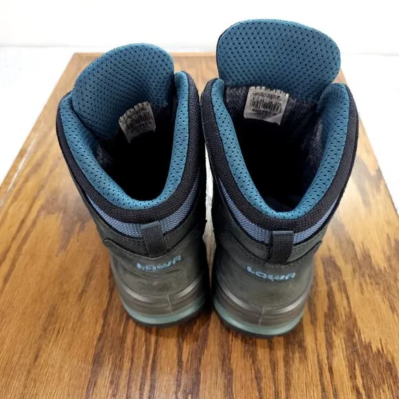 Lowa Bormio GTX QC Ladies 10 Goretex Waterproof Hiking Boots 820 Gram Gray Teal