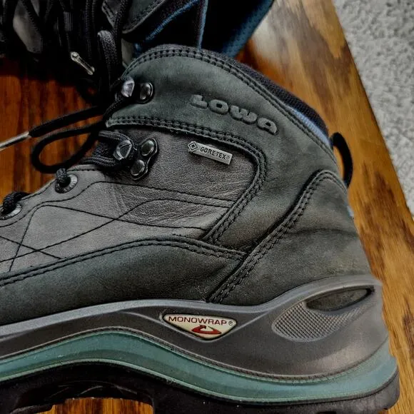 Lowa Bormio GTX QC Ladies 10 Goretex Waterproof Hiking Boots 820 Gram Gray Teal