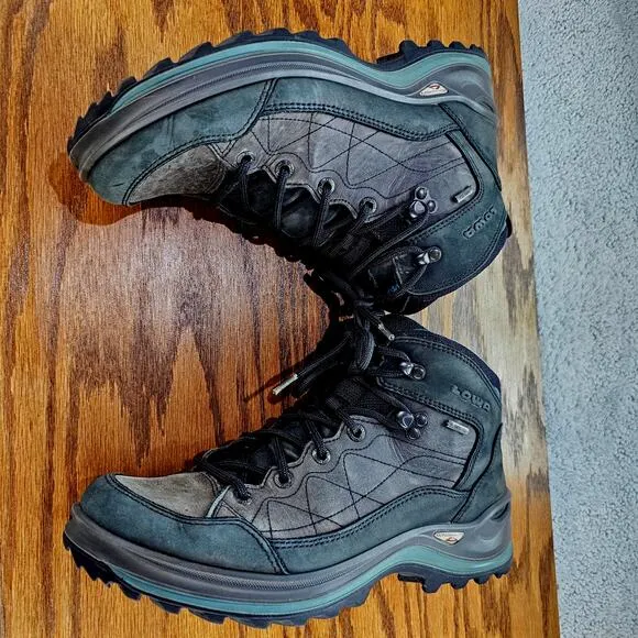 Lowa Bormio GTX QC Ladies 10 Goretex Waterproof Hiking Boots 820 Gram Gray Teal