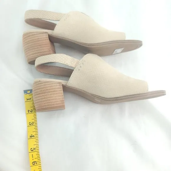 Lucky Brand Womens Jaila Warm Sand Open Toe Block Heel Mule Sandal Size 7.5 M