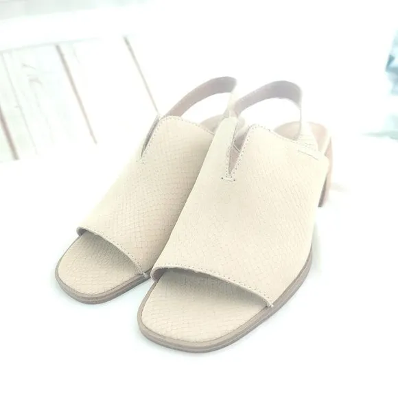 Lucky Brand Womens Jaila Warm Sand Open Toe Block Heel Mule Sandal Size 7.5 M