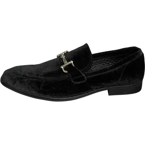 Madden Black Velvet Driving Loafers Horse Bit OrthoLite Cushion Shoes Men’s 8