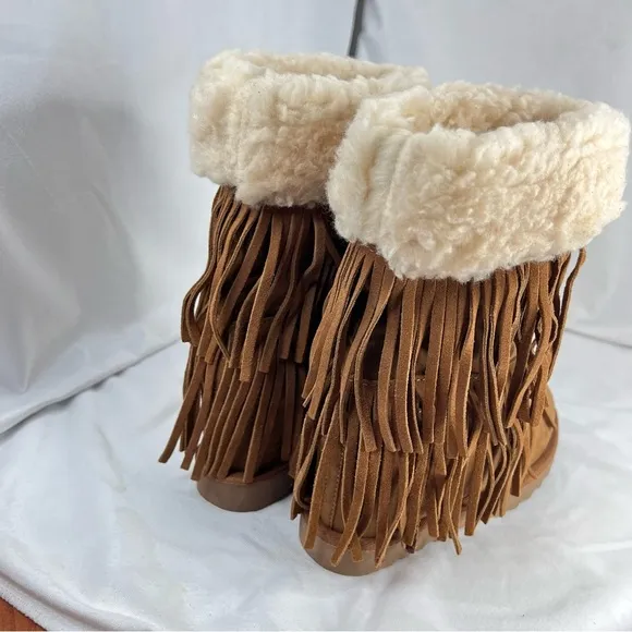 MADDEN GIRL Sleet Suede Fringe Wedge Boots