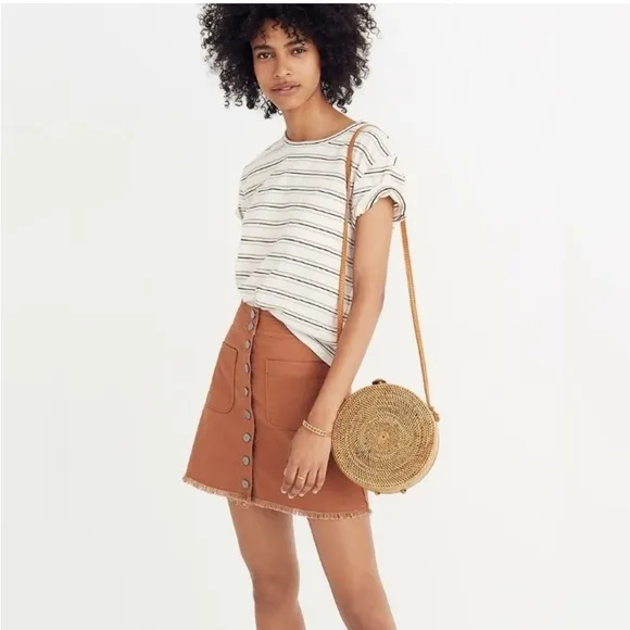 Madewell High-Waist Snap Skirt Size 6 NWT
