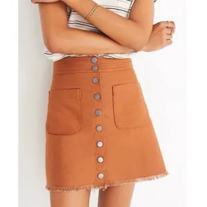 Madewell High-Waist Snap Skirt Size 6 NWT