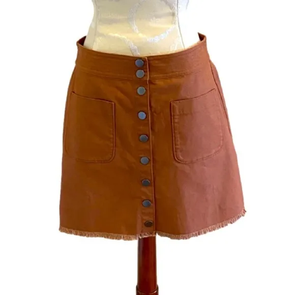 Madewell High-Waist Snap Skirt Size 6 NWT