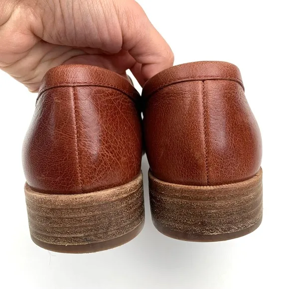 Madewell Loafers Flats Frances Pointed Toe Brown Leather Slip On Shoes Size 8
