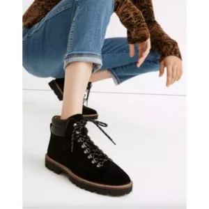 Madewell NEW The Citywalk Lugsole Hiker Boot, True Black Size 5
