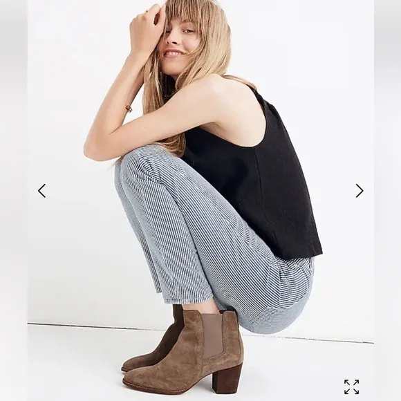 Madewell The Reagan Suede Ankle Boots Womens Size 7 Tan