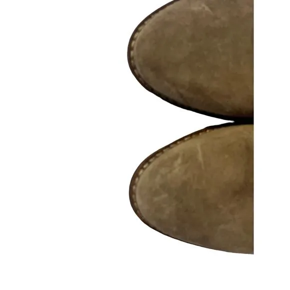 Madewell The Regan Boot Suede Booties •7• Heeled Pull On Ankle Tan J8434 EXC