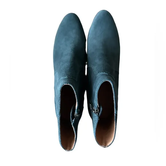 Madewell The Western Boot Suede Midnight Spruce  Size 8 Blue Leather Bootie NEW