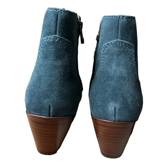 Madewell The Western Boot Suede Midnight Spruce  Size 8 Blue Leather Bootie NEW