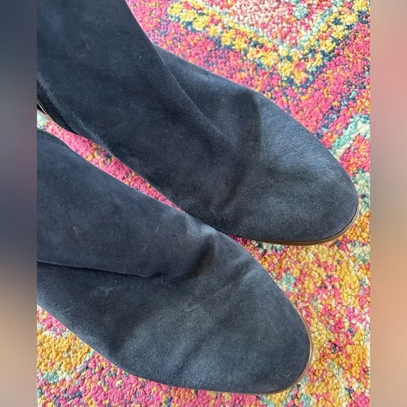 Madewell | Women’s black Cait leather/suede ankle booties, side zippers, size 11