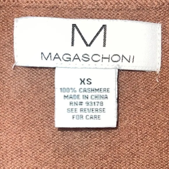 MAGASCHONI Camel Open Front Long Line 100% Cashmere Cardigan Sweater XS