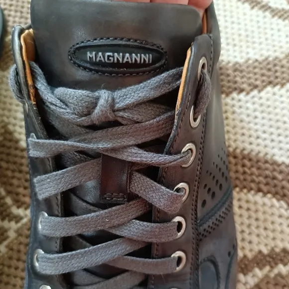 Magnanni Cristian Leather Fashion Sneakers Casual Shoes Made In Spain Gray sz 11