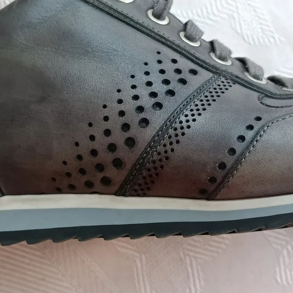Magnanni Cristian Leather Fashion Sneakers Casual Shoes Made In Spain Gray sz 11