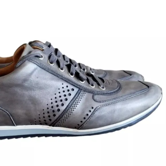 Magnanni Cristian Leather Fashion Sneakers Casual Shoes Made In Spain Gray sz 11
