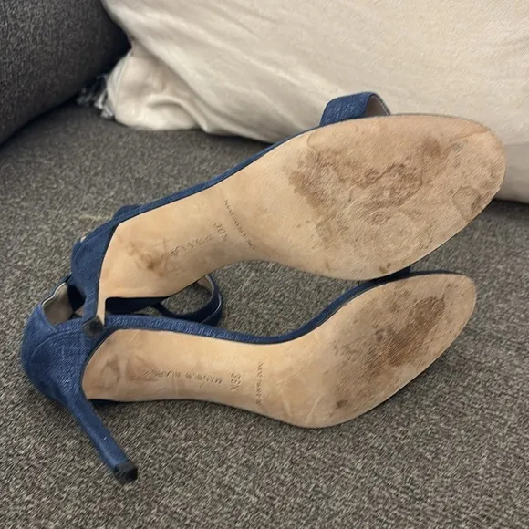 MANOLO BLAKHNIK NAVY CHAOS SANDAL Size 6