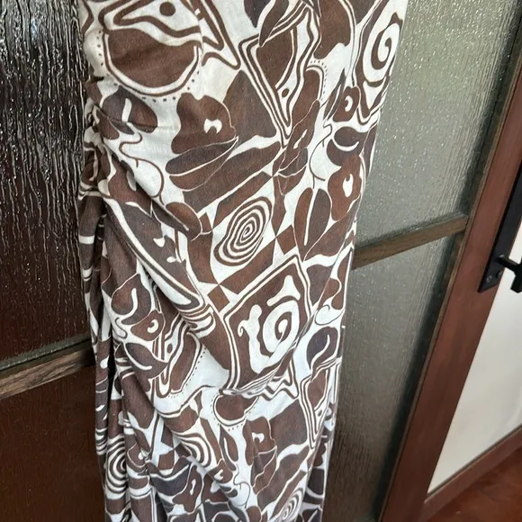 Mara Hoffman Enya Athenian Tribal Print One Shoulder Maxi Hemp Dress Sz 8