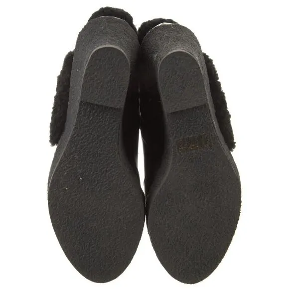 MARC by MARC JACOBS Fur Wedge Heel Ankle Combat Boots Black Size 40.5 (9.5-10)