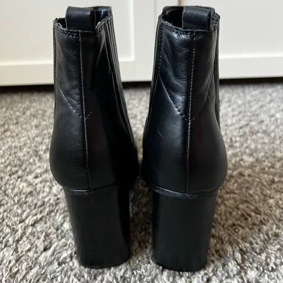 Marc Fisher Alva Pointy‎ Toe Leather Women’s Black Boots Size 9