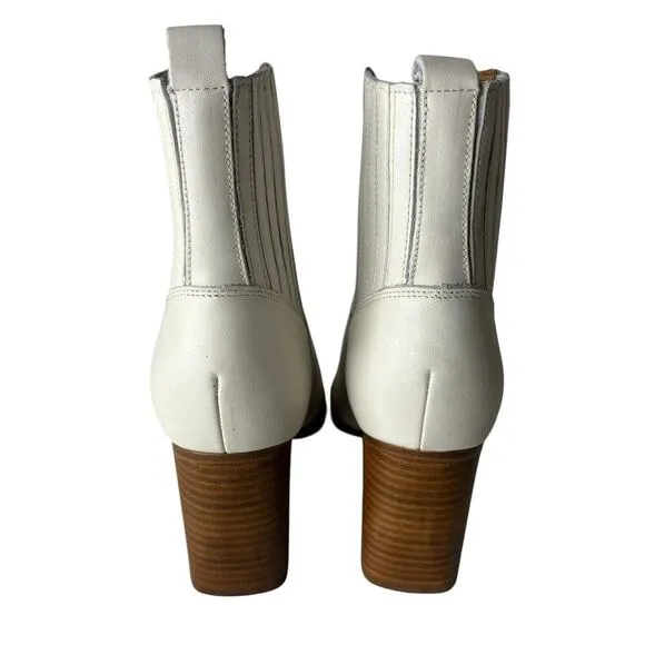 Marc Fisher Lommie Leather Bootie White Size 6