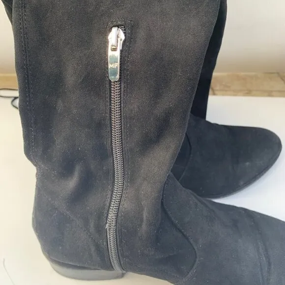 Marc Fisher Suede Over the Knee Boots Black Size 9W